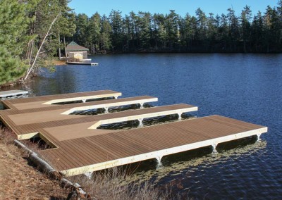 Pile dock with 3 boat slips