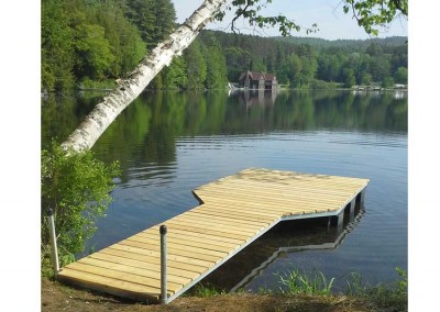 4' x 20' pond dock with cedar decking