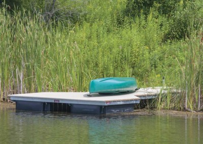 4' x 16' pond dock with NyloDeck decking