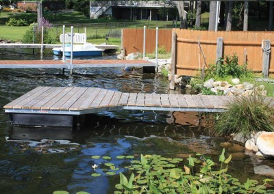 4' x 16' pond dock with cedar decking