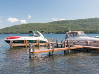 Pile docks at The Surfside resort in Lake George, NY