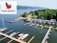 Floating docks at Basin Harbor Resort on Lake Champlain