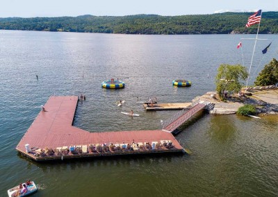 Commercial swim dock at The Basin Harbor Resort, Lake Champlain, VT