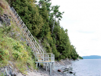 Steel stairs for cliffside water access