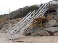 These beach stairs can be easily removed in Winter to avoid damage