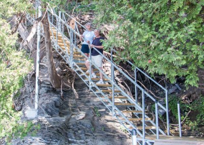 Steel stairs for cliffside water access