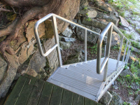 Aluminum beach stairs with aluminum non-slip treads