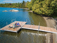 6' x 10' dock sections are installed side-by-side to create a “T” shape. 
