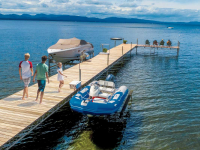 Mega Dock with hardwood Ipe decking on Lake Champlain