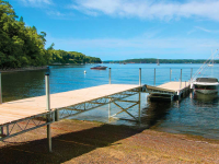 Our Mega Dock used as a shoreside access to a custom floating dock - Lake Champlain, VT