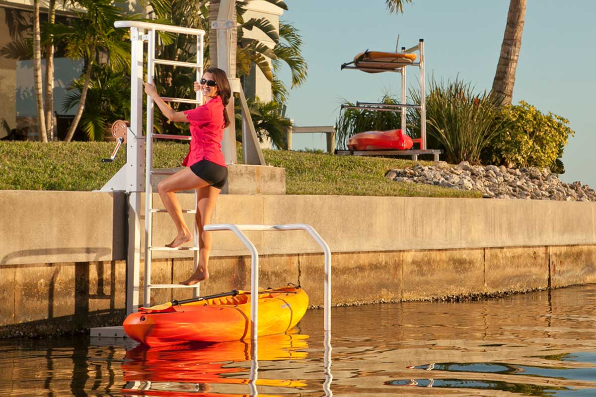 Kayak Launch for seawalls and docks - Kayak Ladder Lift ...