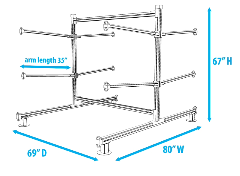 6-craft kayak storage rack dimensions