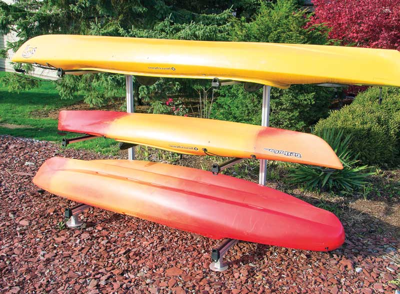 Storage rack for canoes, kayaks, SUP boards, and other small