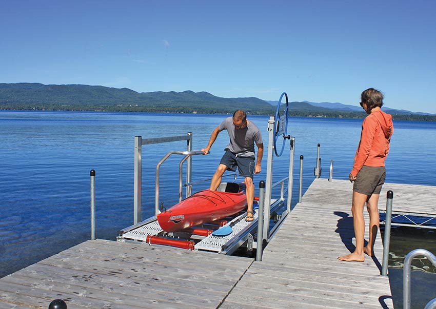 Adjustable kayak launch lift for docks — The Dock Doctors